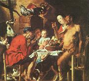 Jacob Jordaens Satyr at the Peasant's House Germany oil painting reproduction